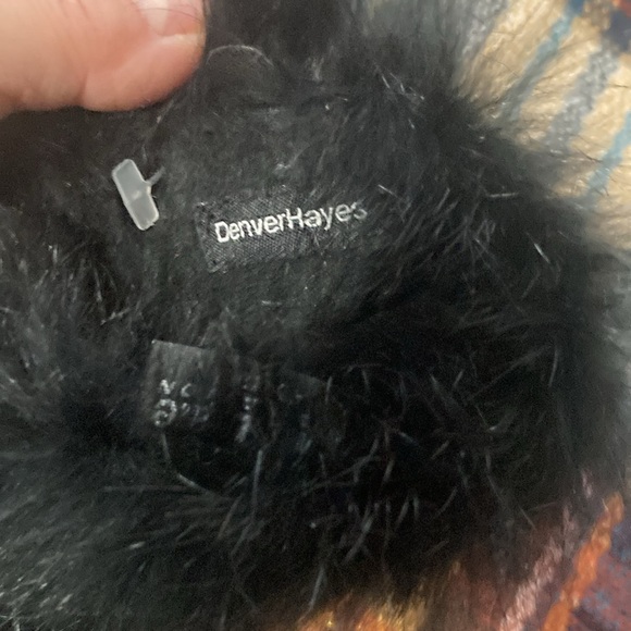 Excellent condition Denver Hayes black leather gloves fur fringe Thinsulate 40g - Picture 4 of 4